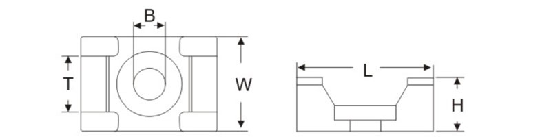 Saddle Type Cable Tie Mounts Drawings