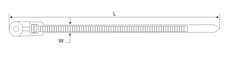 Drawings of Mountable Head Cable Ties