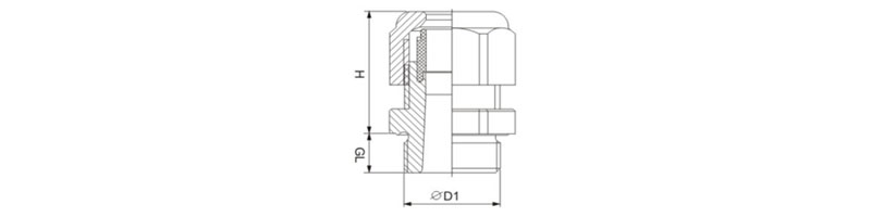 Drawings of Nylon Cable Gland-M