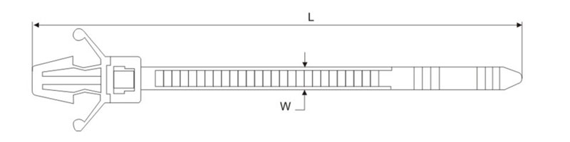 Drawings of Push Mount Cable Ties 