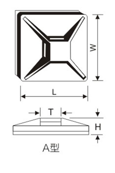 Drawings of Self-adhesive Tie Mounts