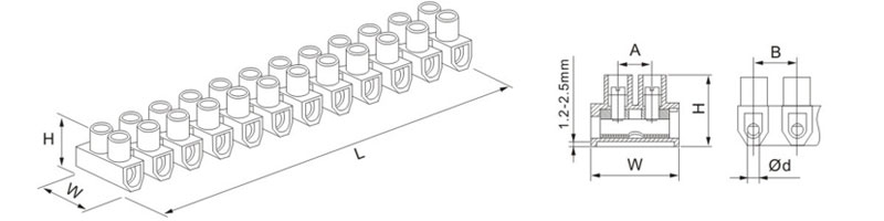 Drawings of W-TYPE Terminal Blocks