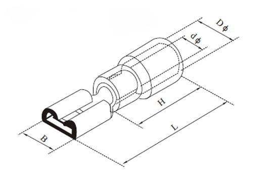 Drawings of Insulated Male Disconnects